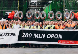 Bridgestone v Poznani vyrobil 200 milionů pneumatik. Závod funguje od roku 1998
